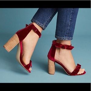 Jeffrey Campbell Red Velvet Bow Heels
